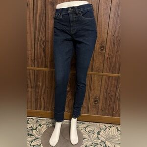 Madewell Womens Blue Denim 9" Mid Rise Skinny Med Washed Jeans Sz 27